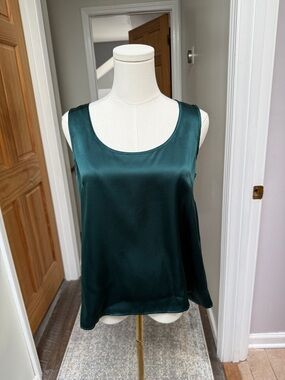 Talbots silk tank in green